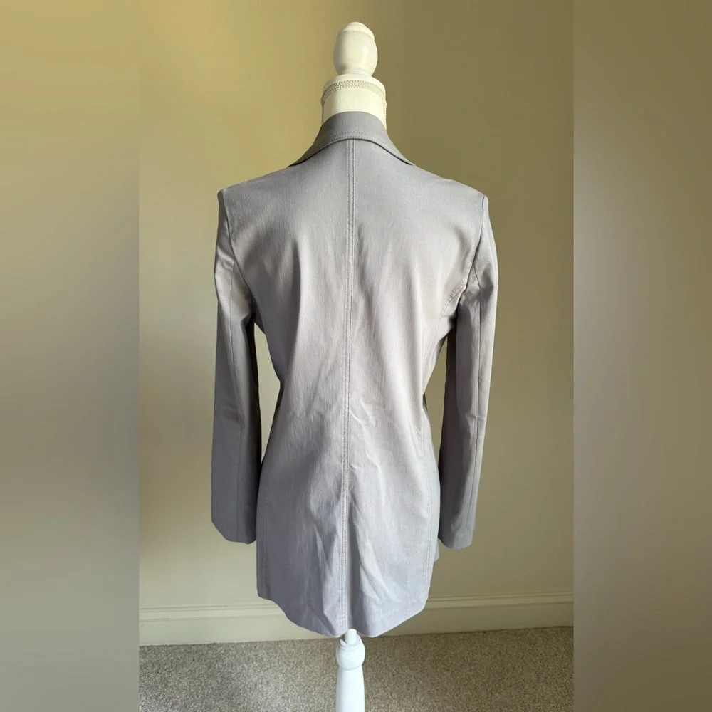 EQUESTRIAN Gray Open Front Long Length Lightweight Blazer or Jacket Sz M